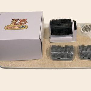 Cat Grooming Kit with Cat Self Grooming Brush 2 Wall Corner Combs 1 Brush